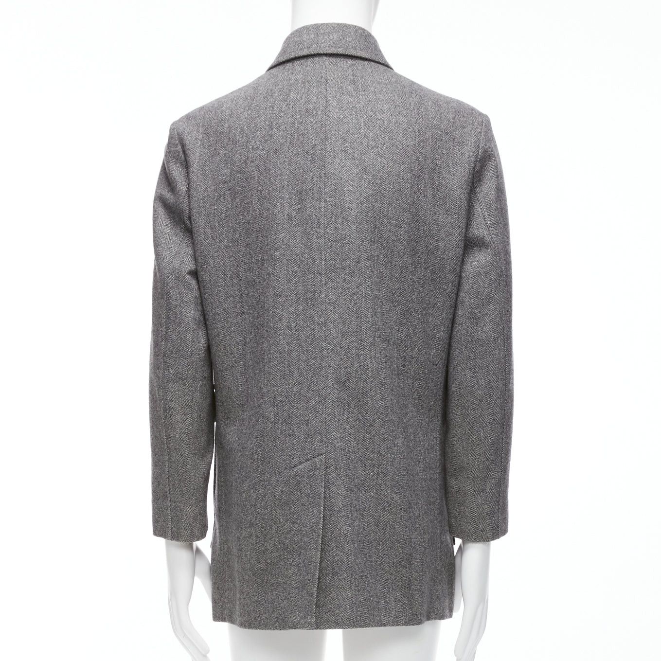 Lanvin LANVIN JL grey wool blend herringbone dual pocketed overcoat IT46 S Size US S / EU 44-46 / 1 - 5 Thumbnail