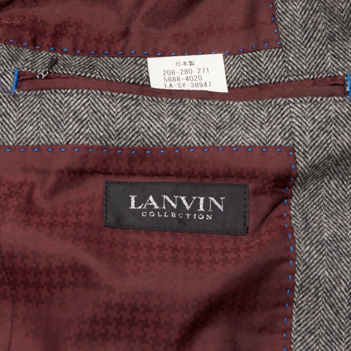 Lanvin LANVIN JL grey wool blend herringbone dual pocketed overcoat IT46 S Size US S / EU 44-46 / 1 - 8 Thumbnail