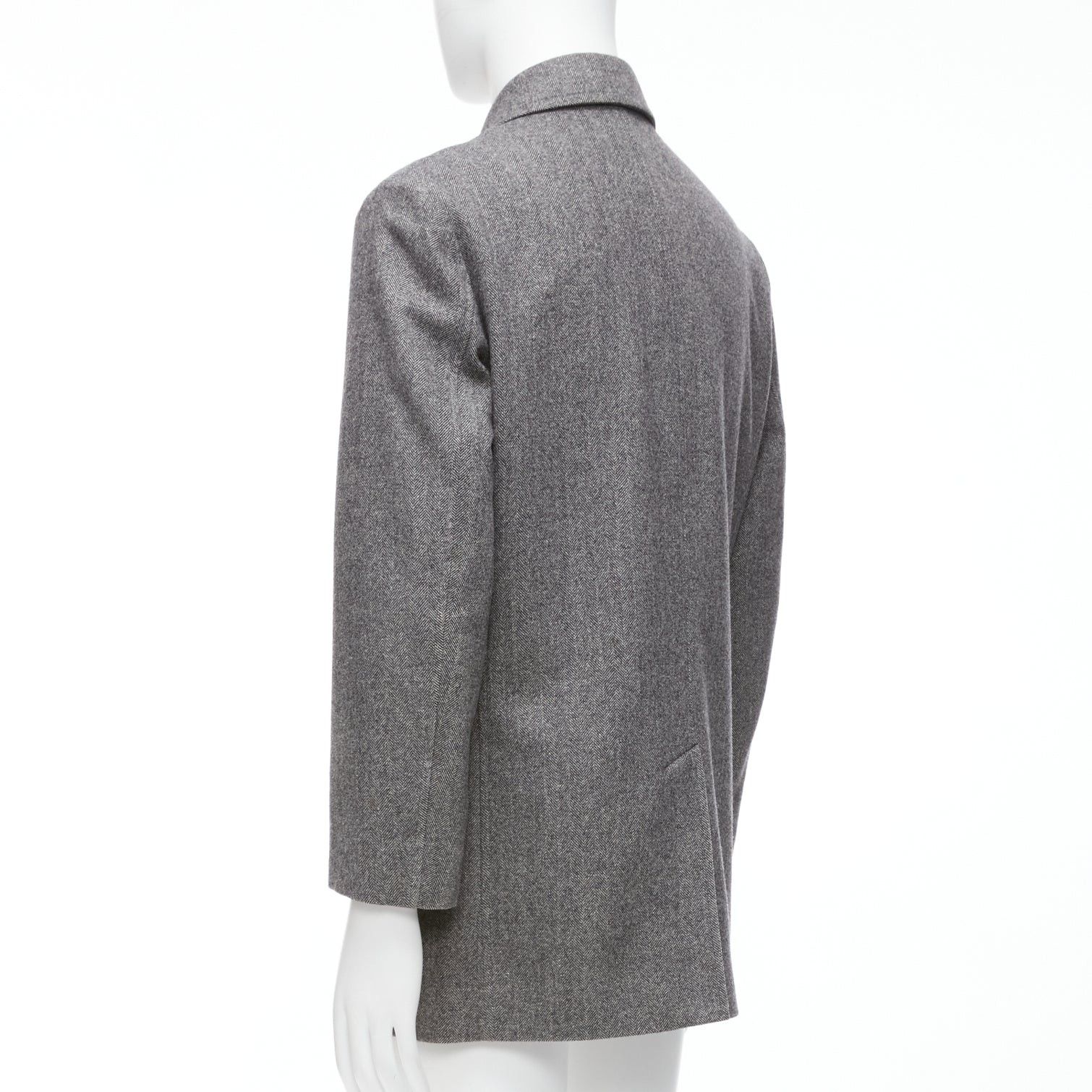 Lanvin LANVIN JL grey wool blend herringbone dual pocketed overcoat IT46 S Size US S / EU 44-46 / 1 - 6 Thumbnail