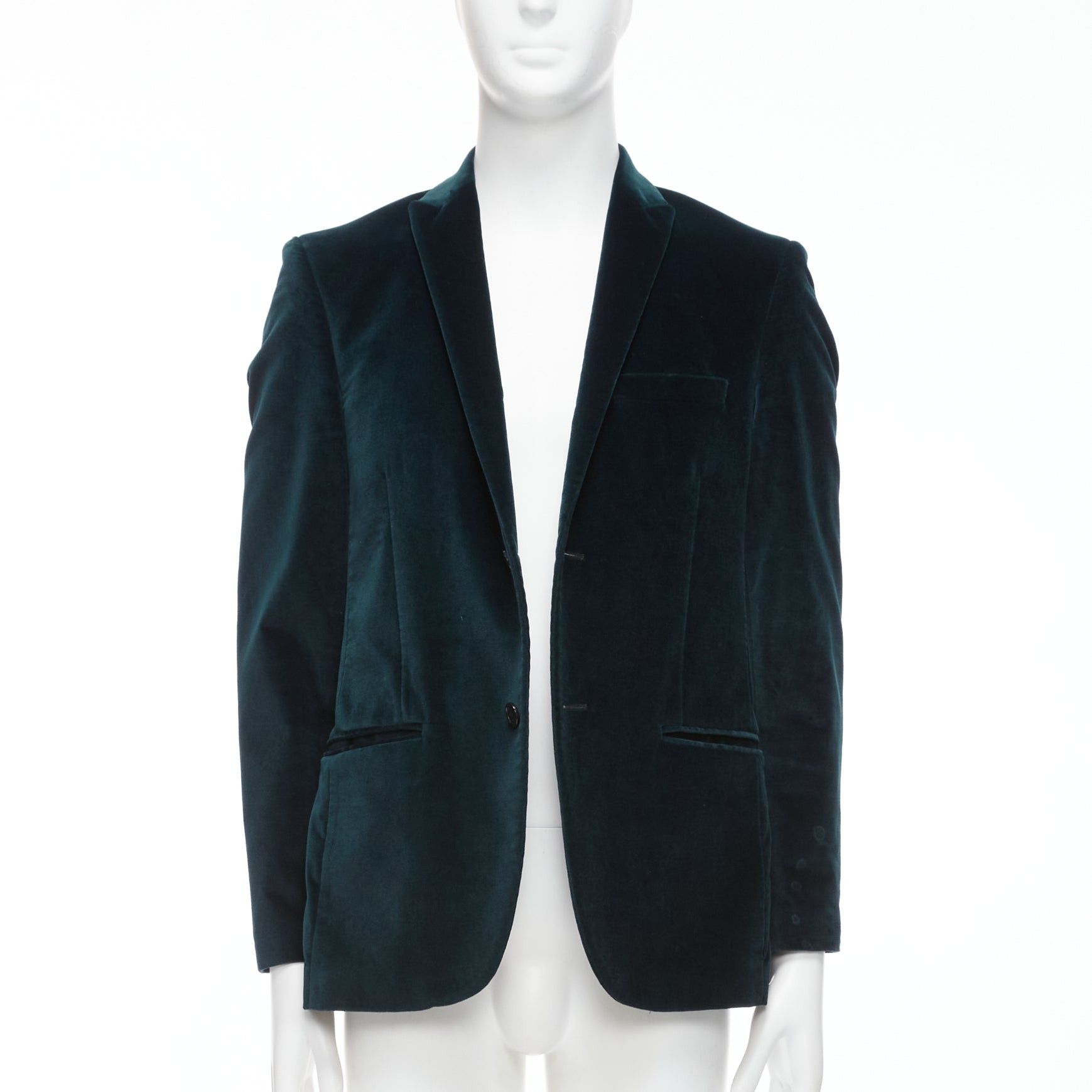 Kenzo KENZO dark teal cotton velvet plus fit single breasted blazer IT48 M Size 48R - 3 Thumbnail