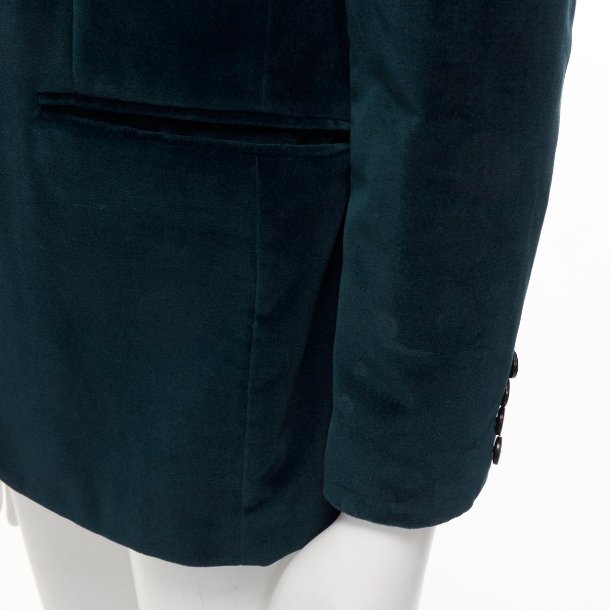 Kenzo KENZO dark teal cotton velvet plus fit single breasted blazer IT48 M Size 48R - 8 Thumbnail