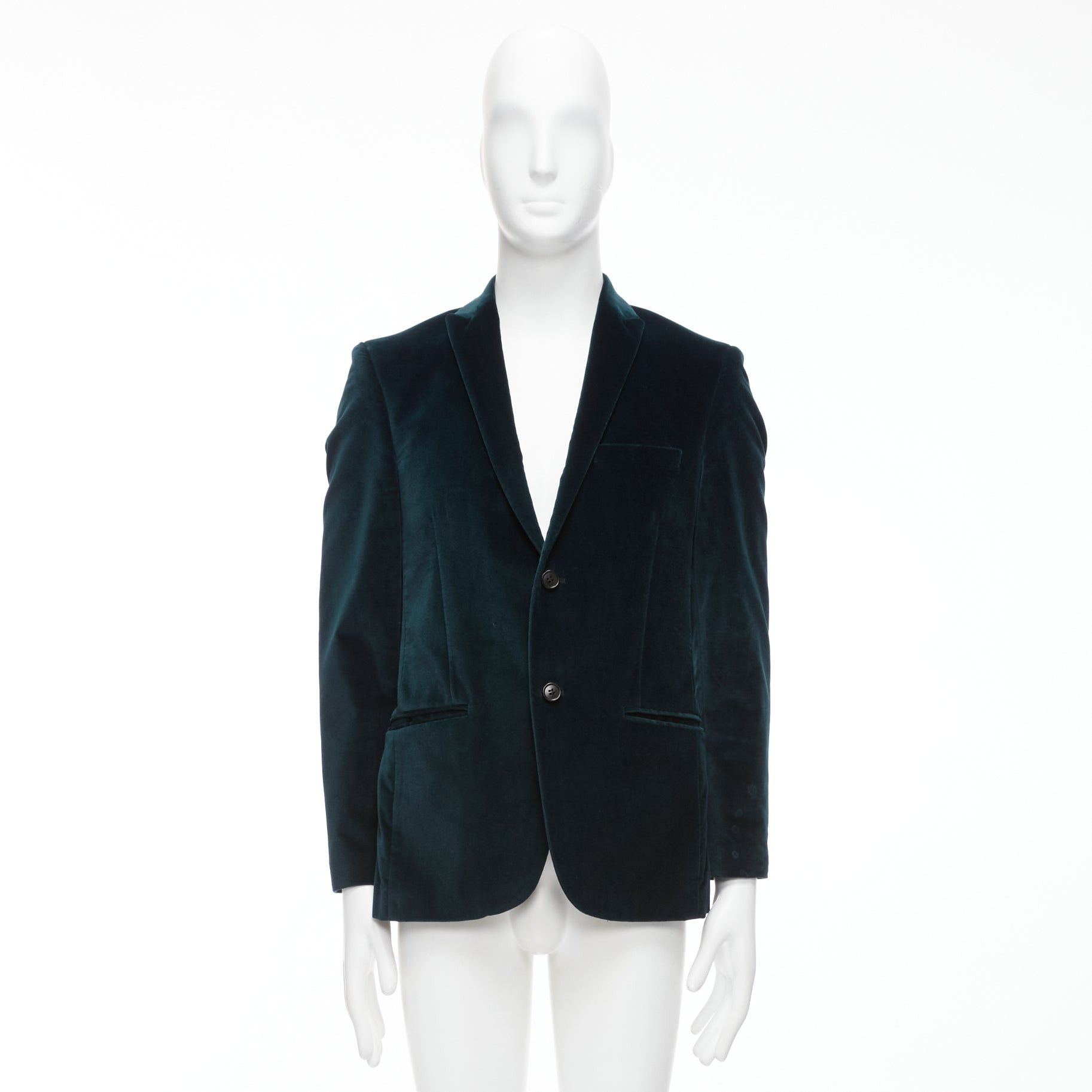 Kenzo KENZO dark teal cotton velvet plus fit single breasted blazer IT48 M Size 48R - 10 Thumbnail