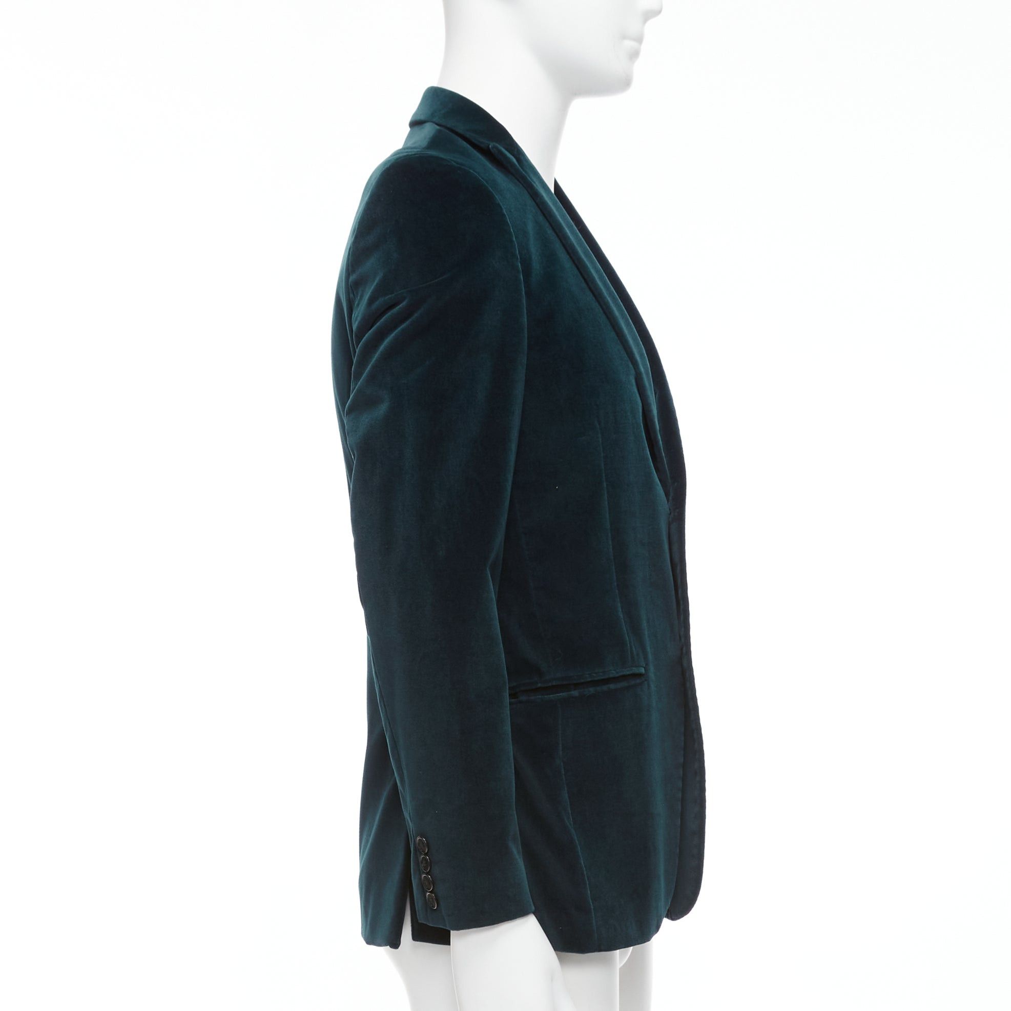 Kenzo KENZO dark teal cotton velvet plus fit single breasted blazer IT48 M Size 48R - 5 Thumbnail