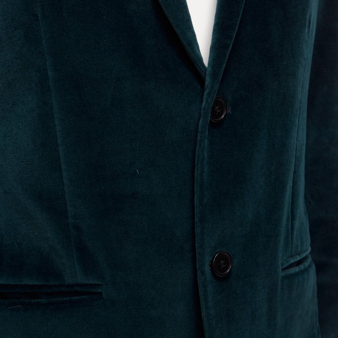 Kenzo KENZO dark teal cotton velvet plus fit single breasted blazer IT48 M Size 48R - 2 Thumbnail