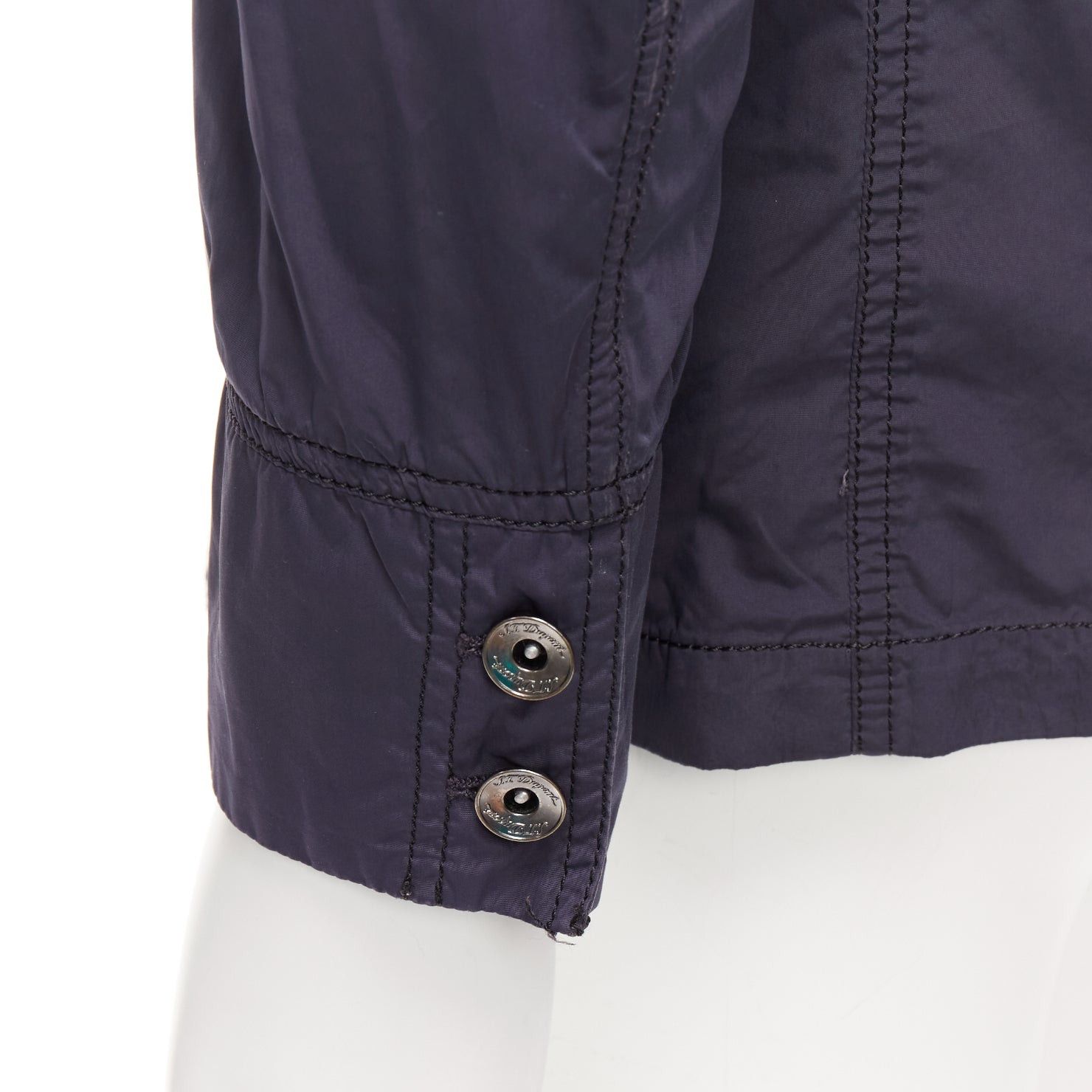 S.T. Dupont ST DUPONT charcoal grey nylon overstitched silver hardware blazer IT50 L Size 50R - 2 Thumbnail
