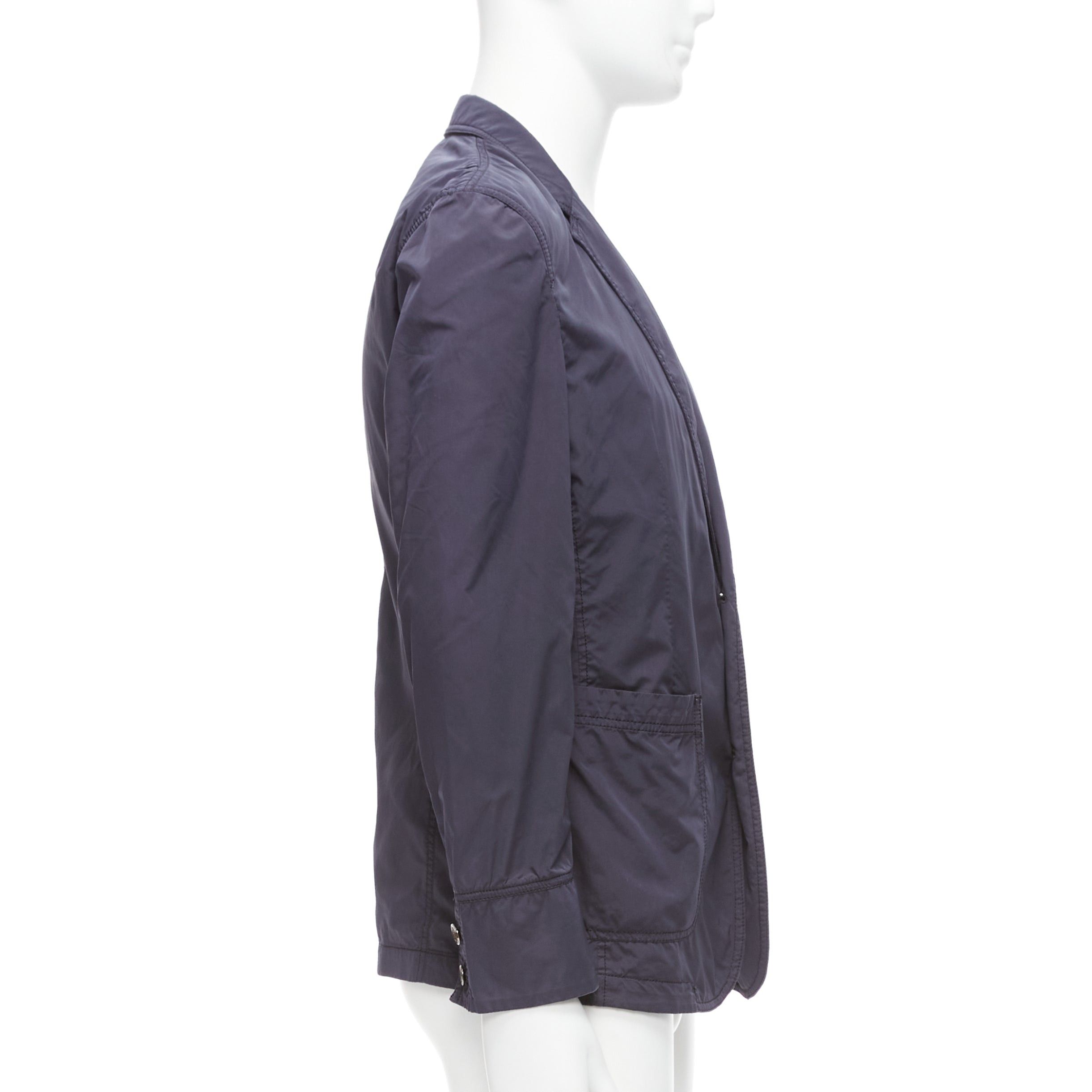 S.T. Dupont ST DUPONT charcoal grey nylon overstitched silver hardware blazer IT50 L Size 50R - 5 Thumbnail