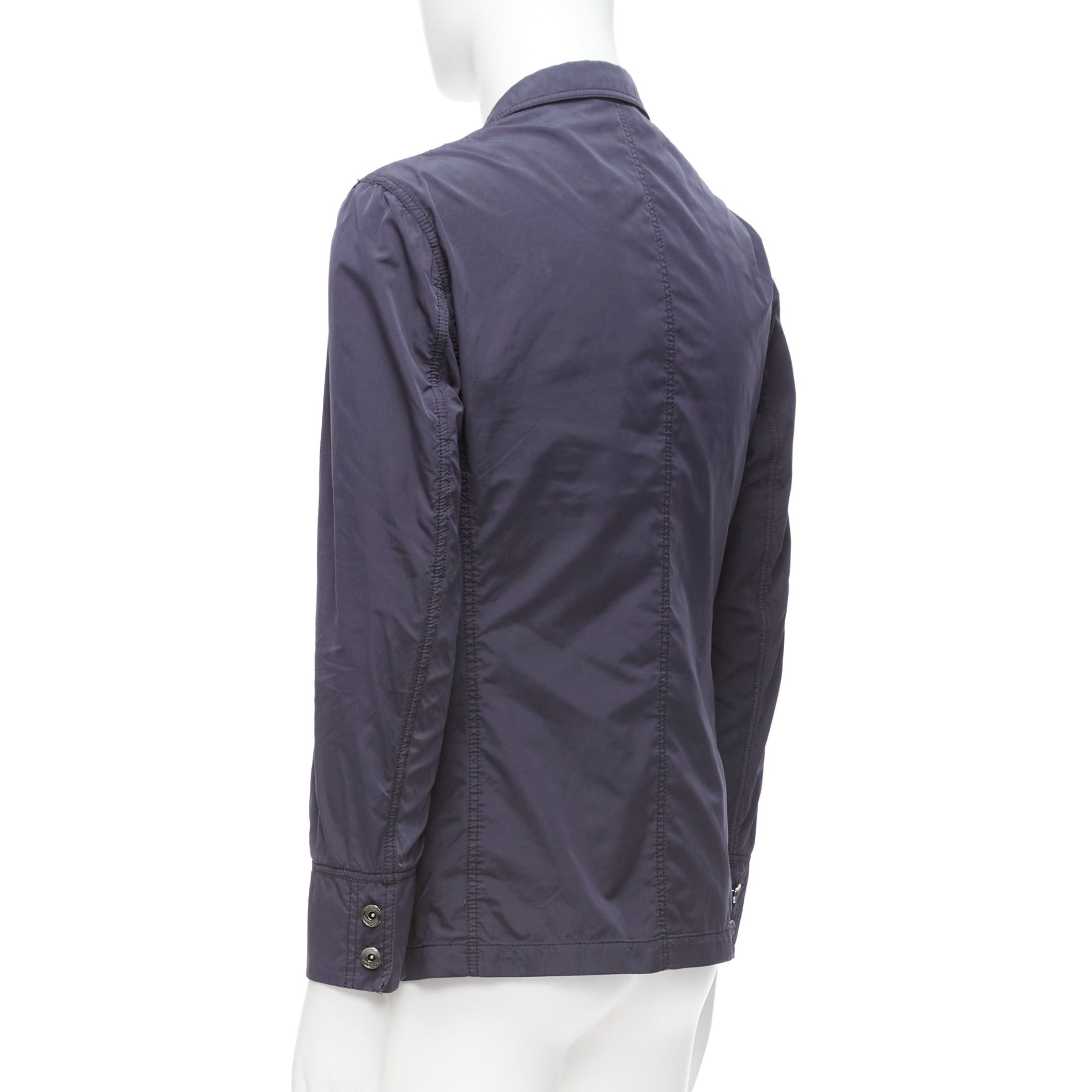S.T. Dupont ST DUPONT charcoal grey nylon overstitched silver hardware blazer IT50 L Size 50R - 7 Thumbnail