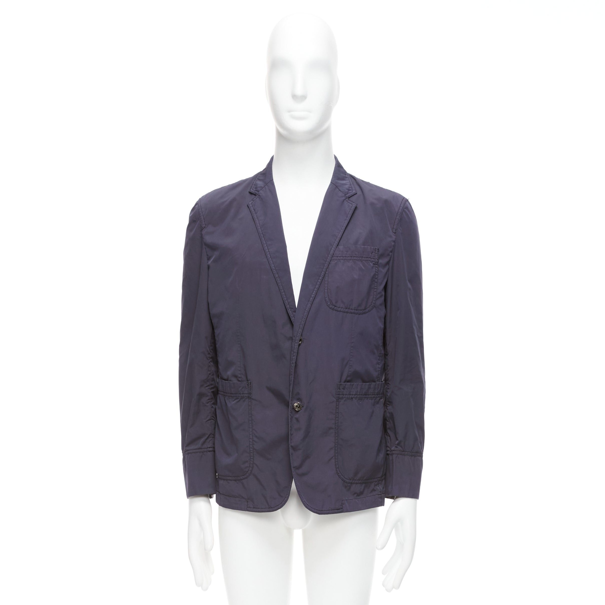 S.T. Dupont ST DUPONT charcoal grey nylon overstitched silver hardware blazer IT50 L Size 50R - 10 Thumbnail