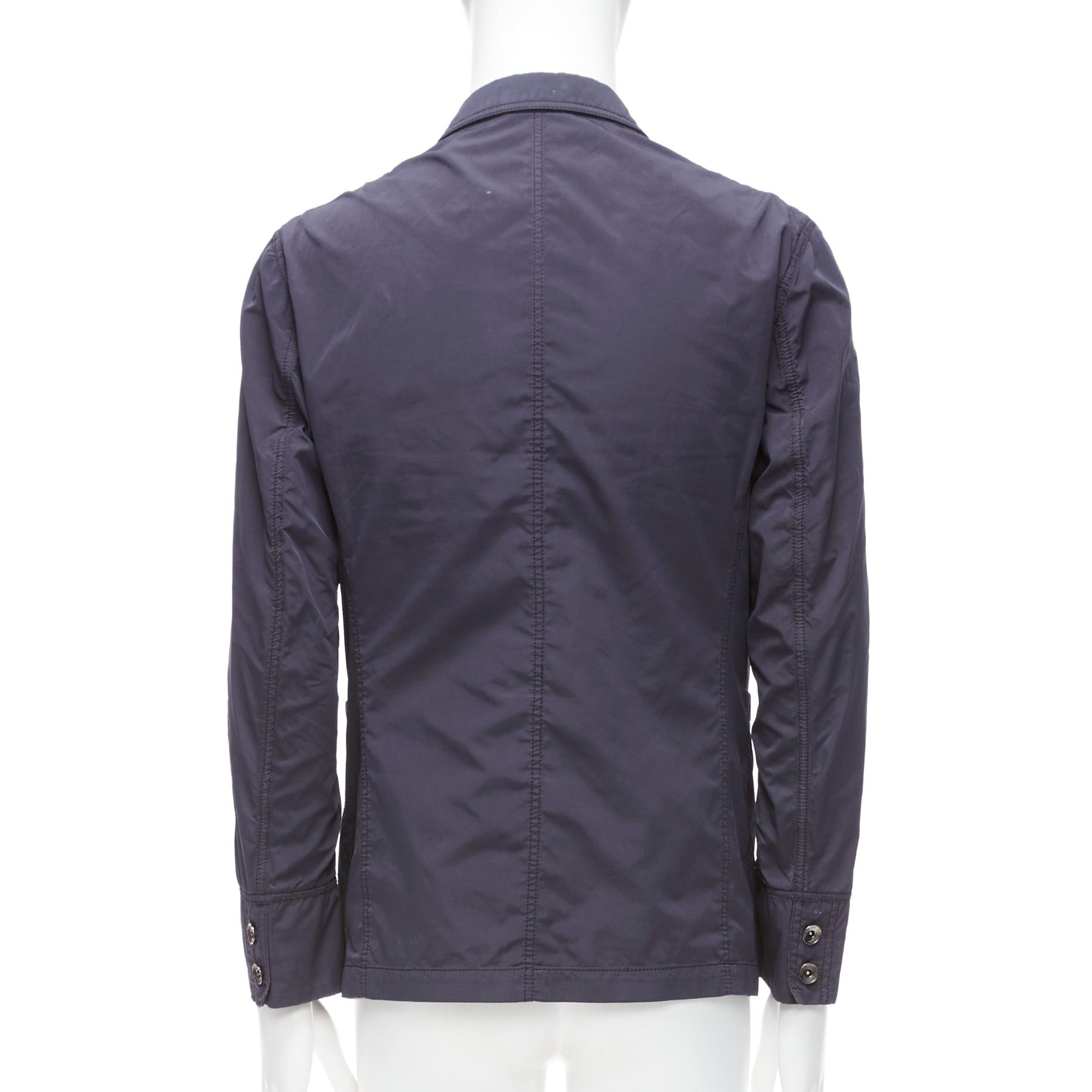 S.T. Dupont ST DUPONT charcoal grey nylon overstitched silver hardware blazer IT50 L Size 50R - 6 Thumbnail