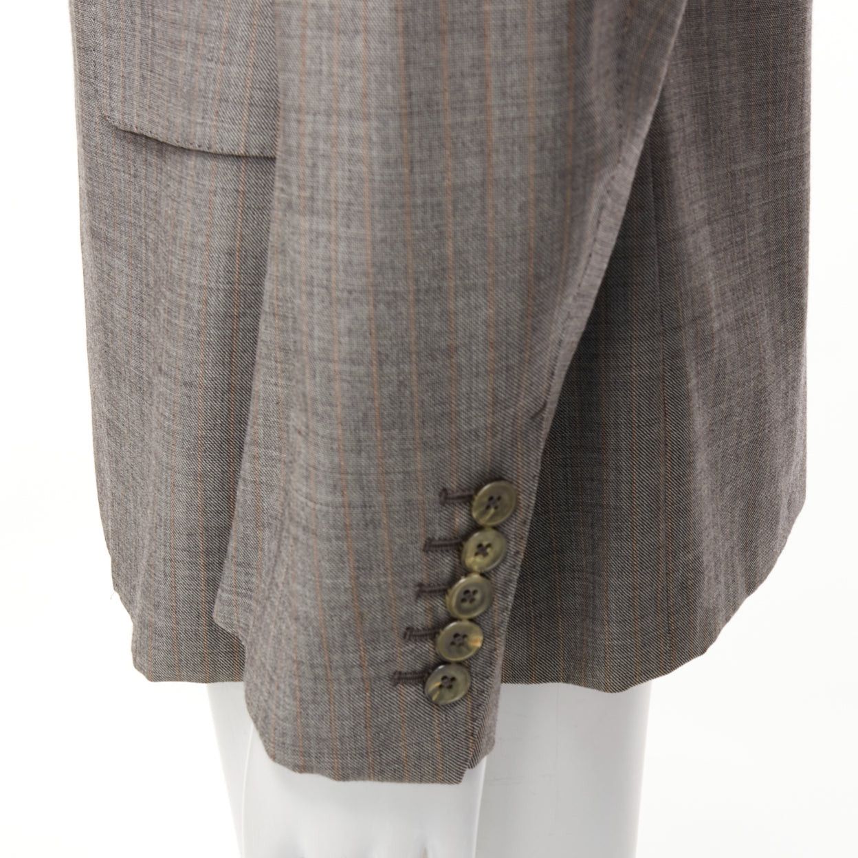 Gucci GUCCI 100% wool grey red checkered pocketed boxy long sleeve blazer IT50 L Size 50R - 2 Thumbnail