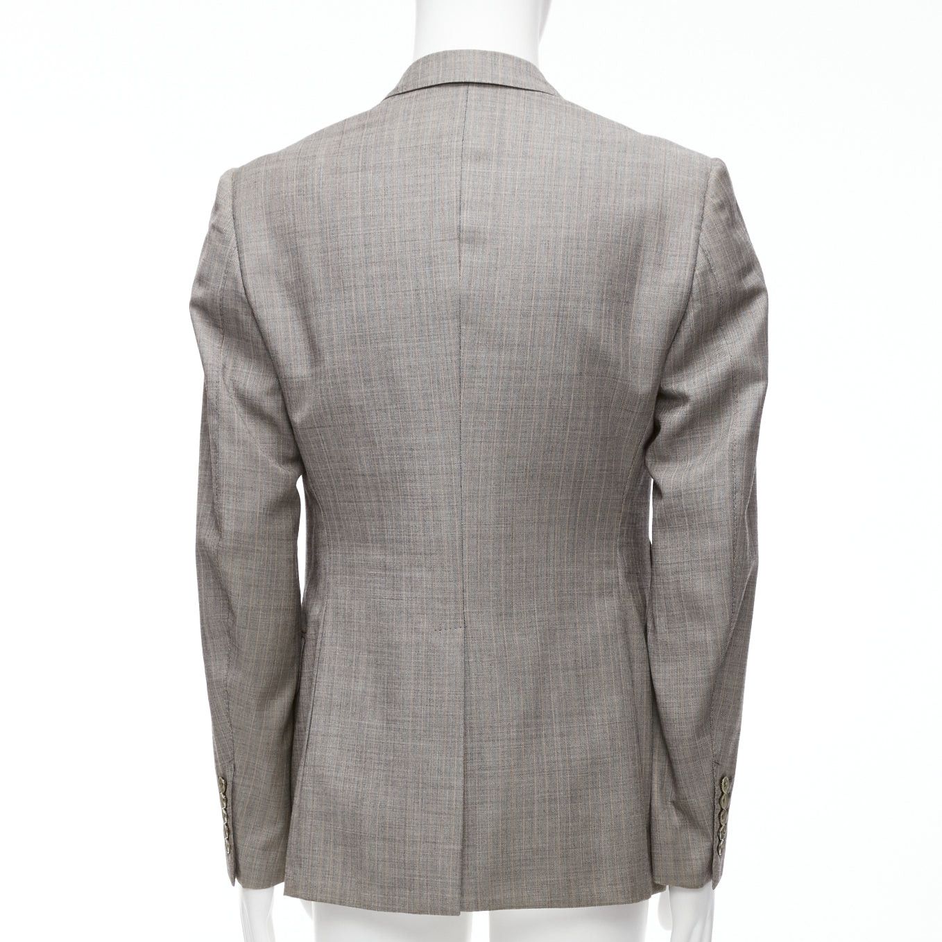 Gucci GUCCI 100% wool grey red checkered pocketed boxy long sleeve blazer IT50 L Size 50R - 5 Thumbnail