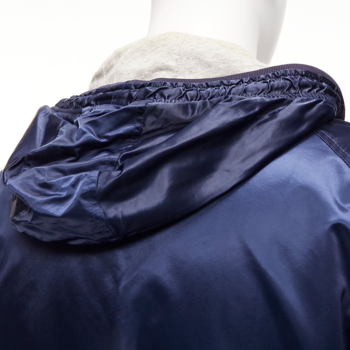 Dolce & Gabbana D&G navy nylon grey cotton lined gold varsity logo hooded zip up IT46 S Size US S / EU 44-46 / 1 - 8 Thumbnail