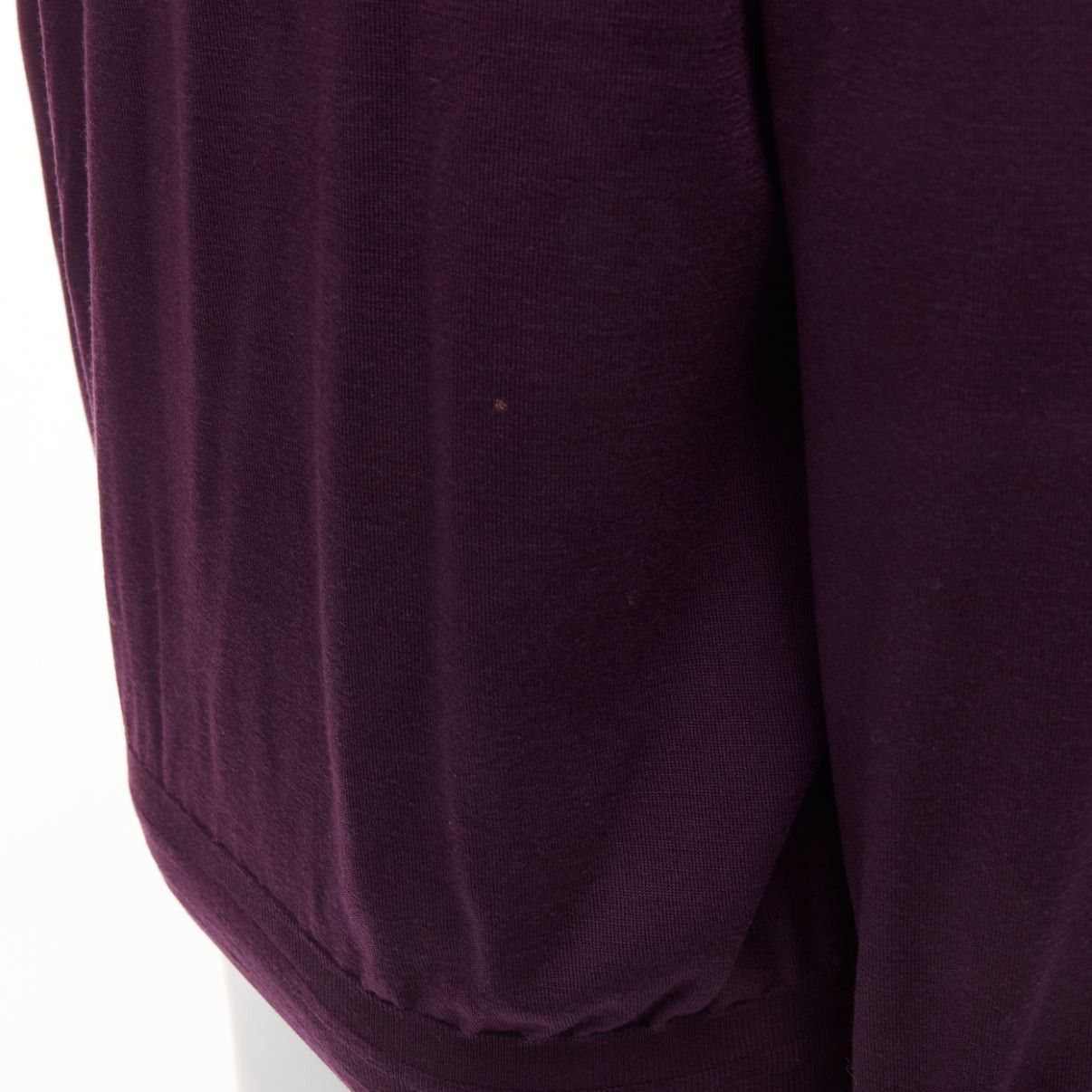 Brioni BRIONI 100% wool eggplant purple silk trimmed half zip long sleeve sweater Size US M / EU 48-50 / 2 - 7 Thumbnail