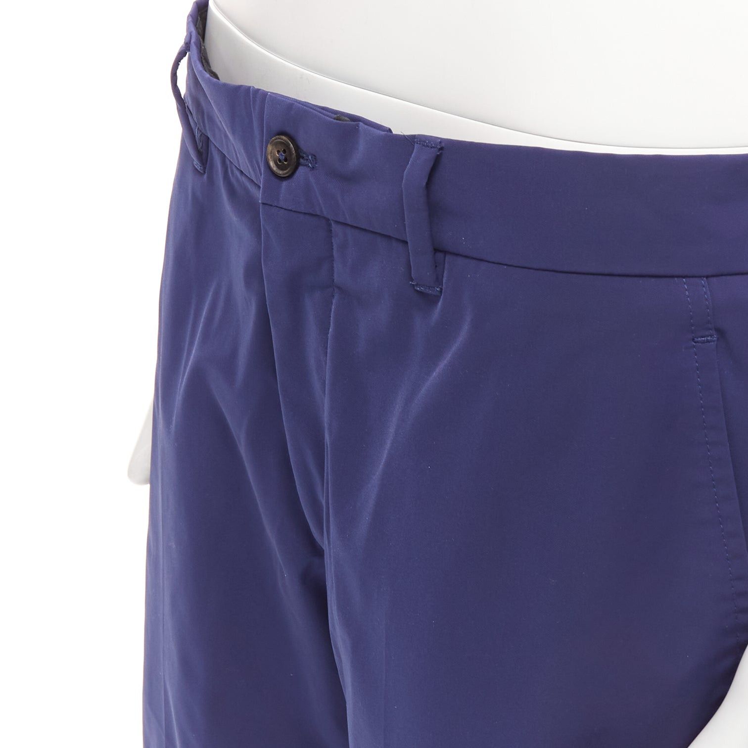 Prada PRADA blue shiny nylon back darts button pocketed Bermuda shorts IT50 L Size US 32 / EU 48 - 2 Thumbnail