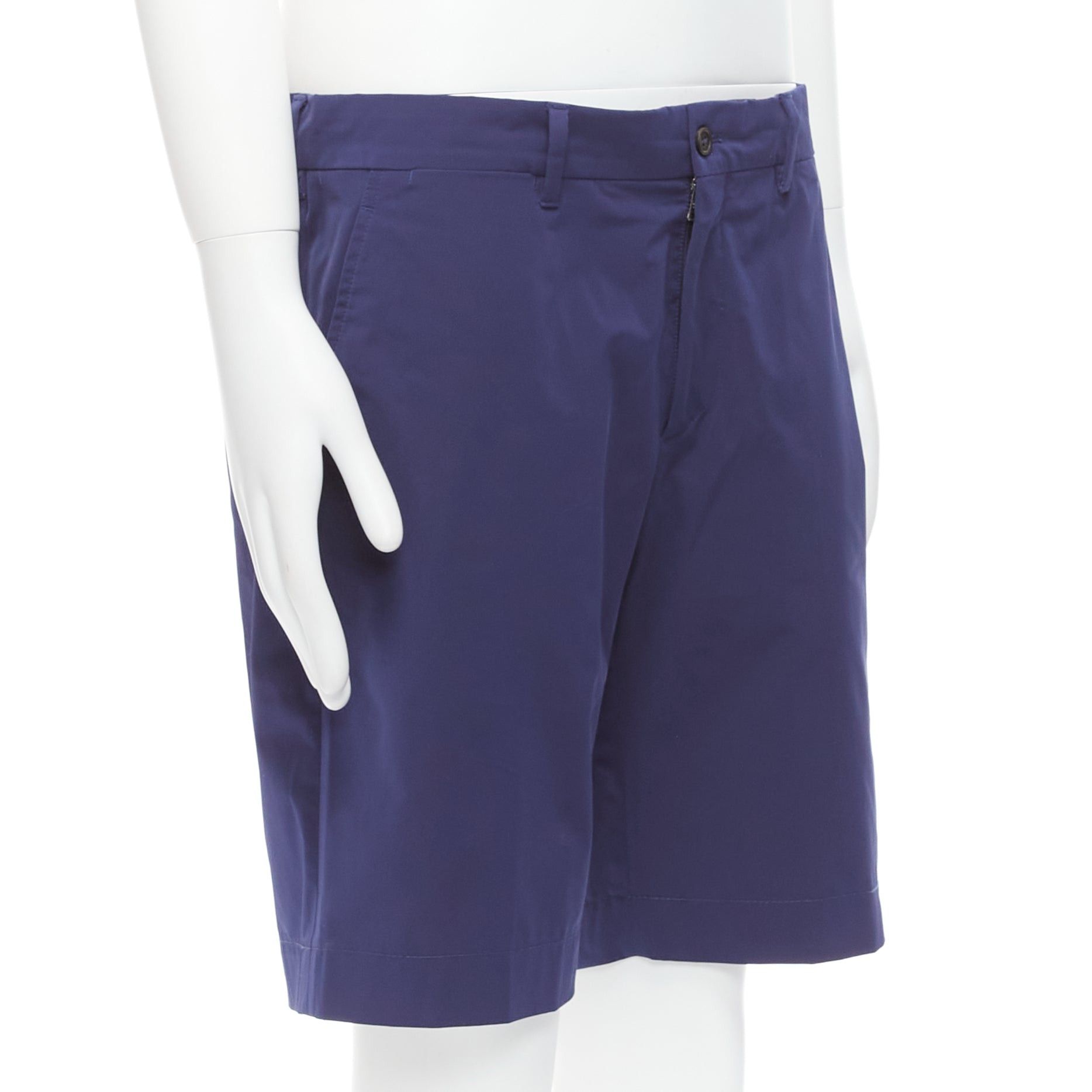 Prada PRADA blue shiny nylon back darts button pocketed Bermuda shorts IT50 L Size US 32 / EU 48 - 3 Thumbnail