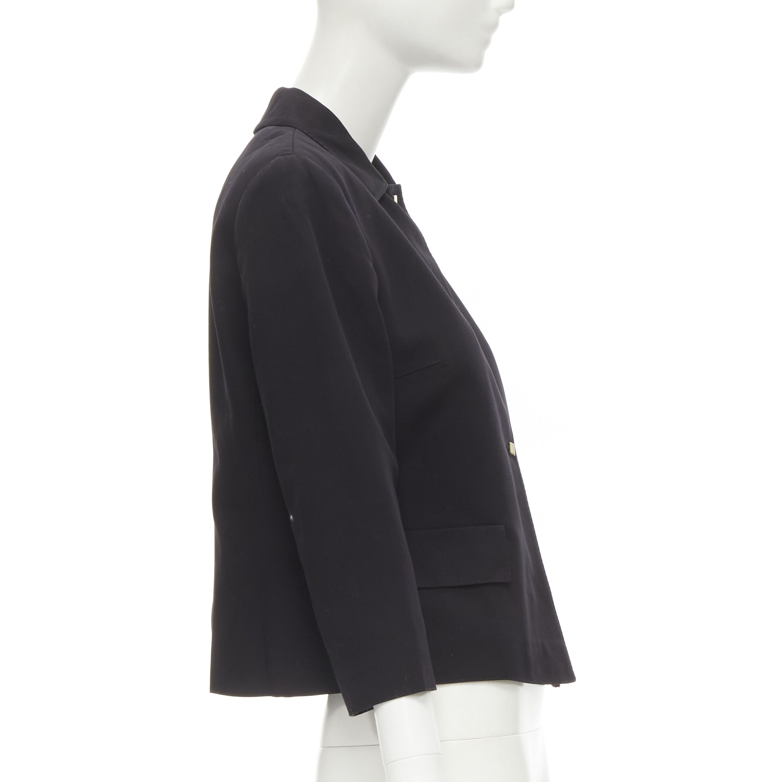 Valentino VALENTINO Vintage copper tone square buttons black cropped blazer IT44 L Size M / US 6-8 / IT 42-44 - 4 Thumbnail