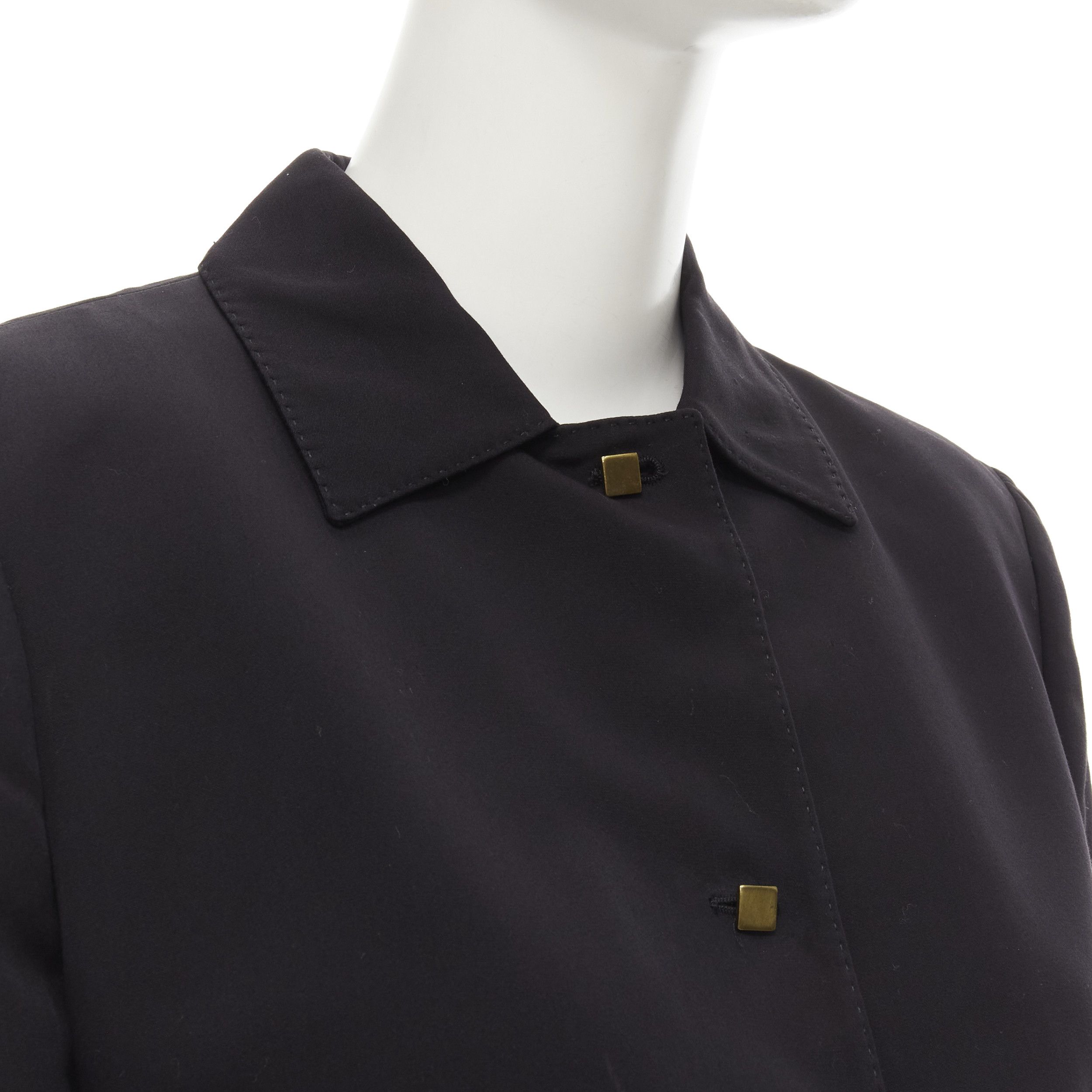 Valentino VALENTINO Vintage copper tone square buttons black cropped blazer IT44 L Size M / US 6-8 / IT 42-44 - 2 Thumbnail