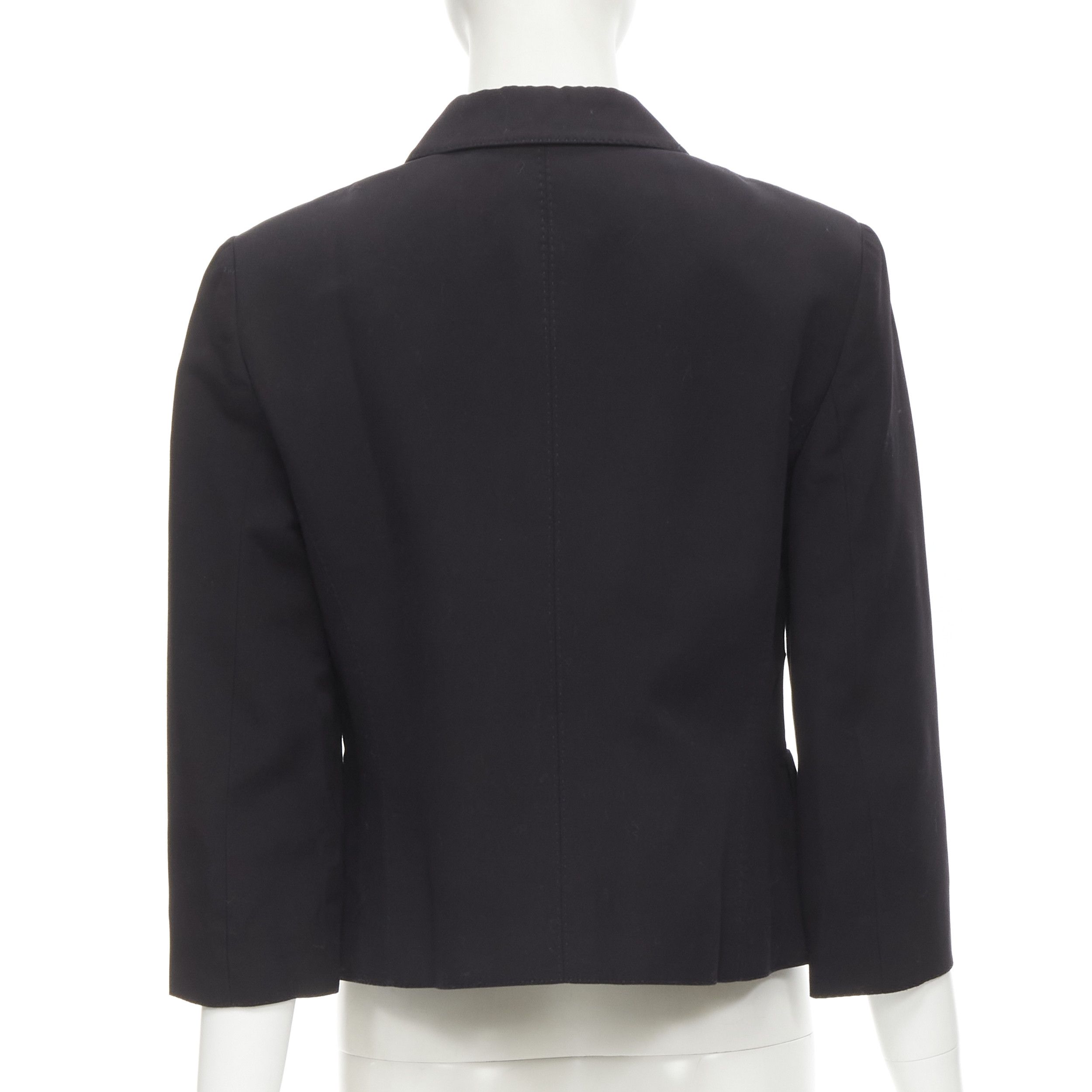 Valentino VALENTINO Vintage copper tone square buttons black cropped blazer IT44 L Size M / US 6-8 / IT 42-44 - 5 Thumbnail