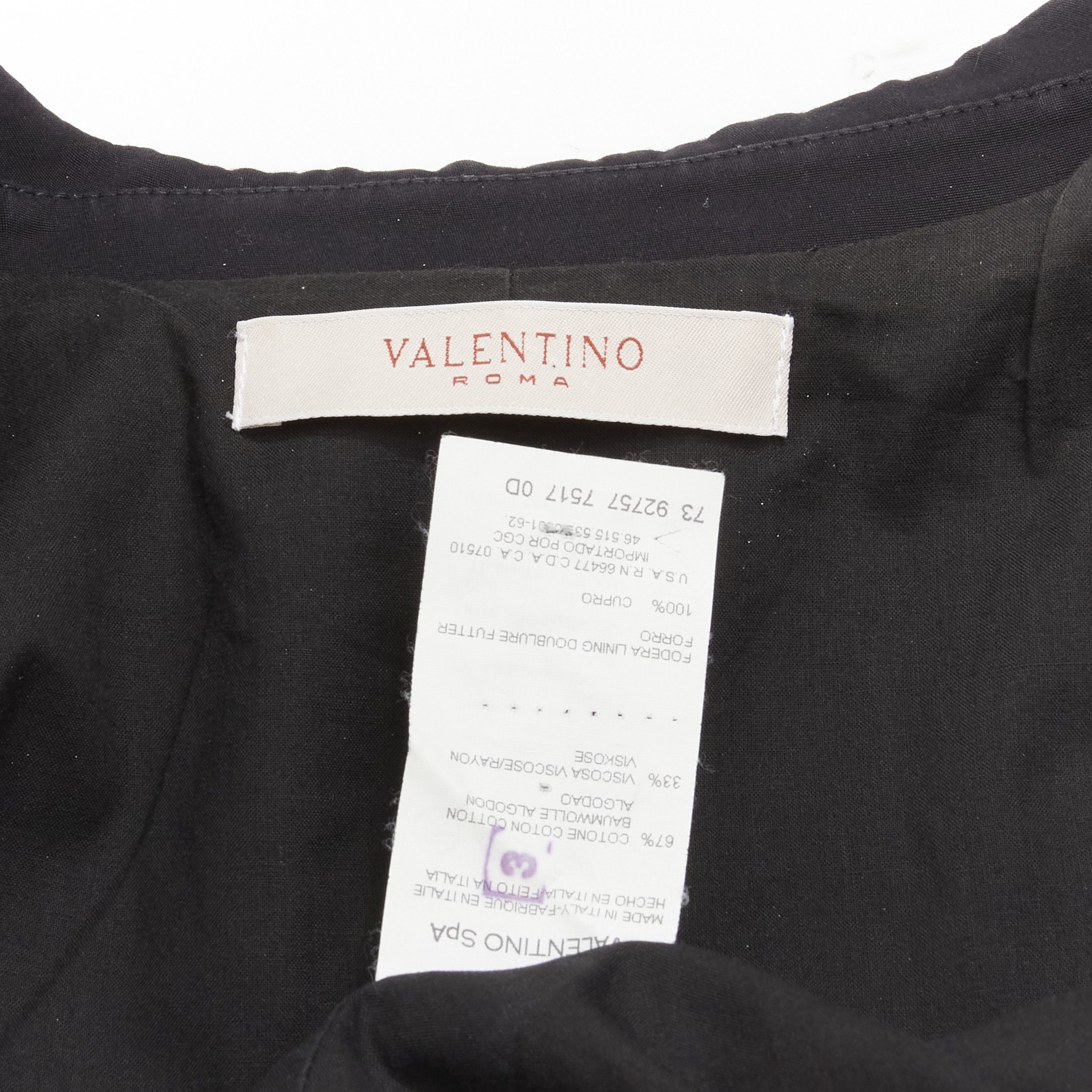 Valentino VALENTINO Vintage copper tone square buttons black cropped blazer IT44 L Size M / US 6-8 / IT 42-44 - 8 Thumbnail