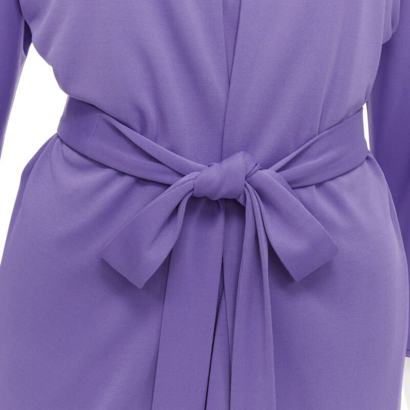 Hermes HERMES purple viscose scoop neck double layered belted cardigan top FR38 S Size S / US 4 / IT 40 - 8 Thumbnail