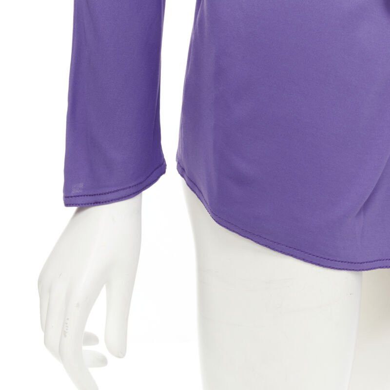 Hermes HERMES purple viscose scoop neck double layered belted cardigan top FR38 S Size S / US 4 / IT 40 - 9 Thumbnail