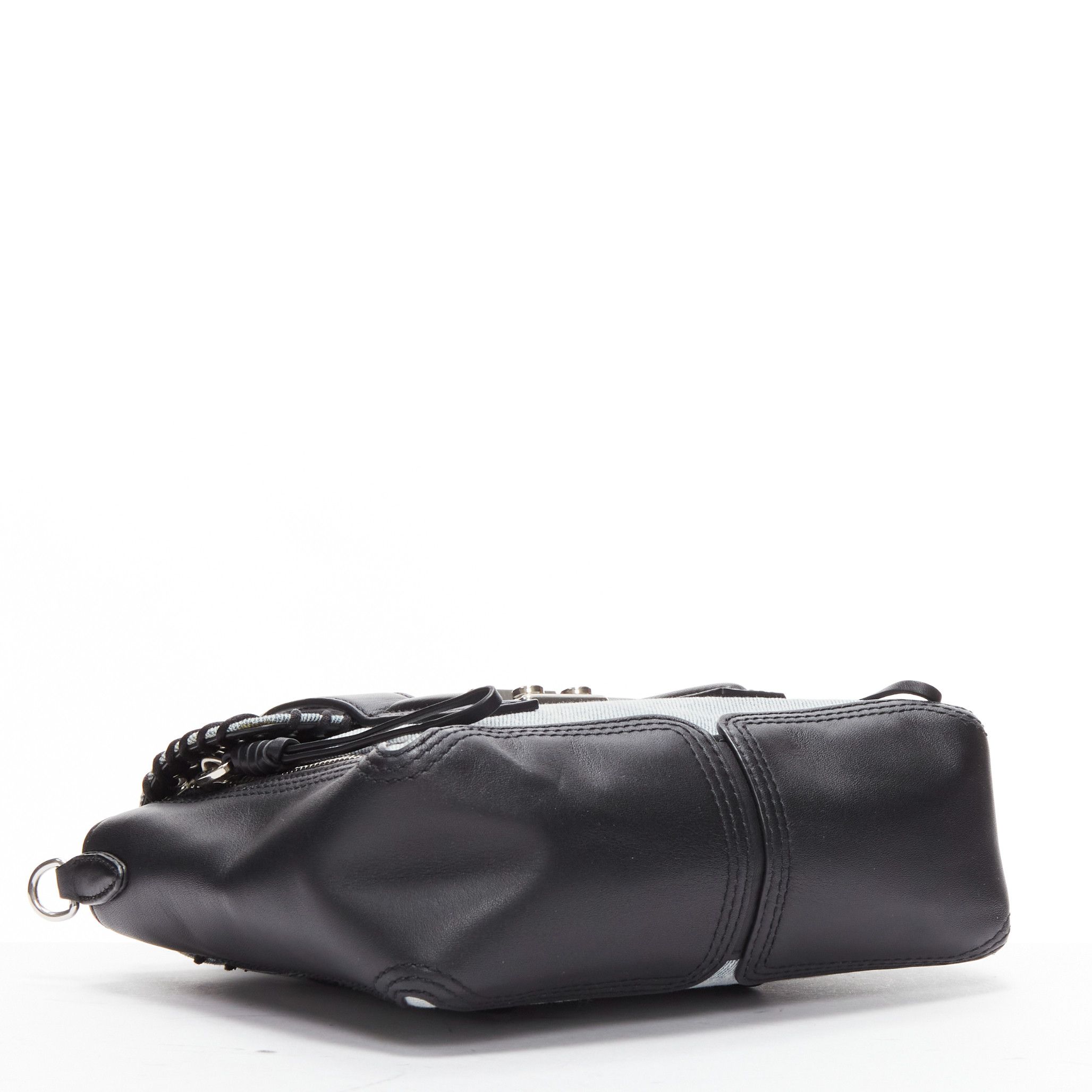 3.1 Phillip Lim 3.1 PHILLIP LIM Pashli washed blue denim whipstitch black leather mini crossbody bag Size ONE SIZE - 6 Thumbnail