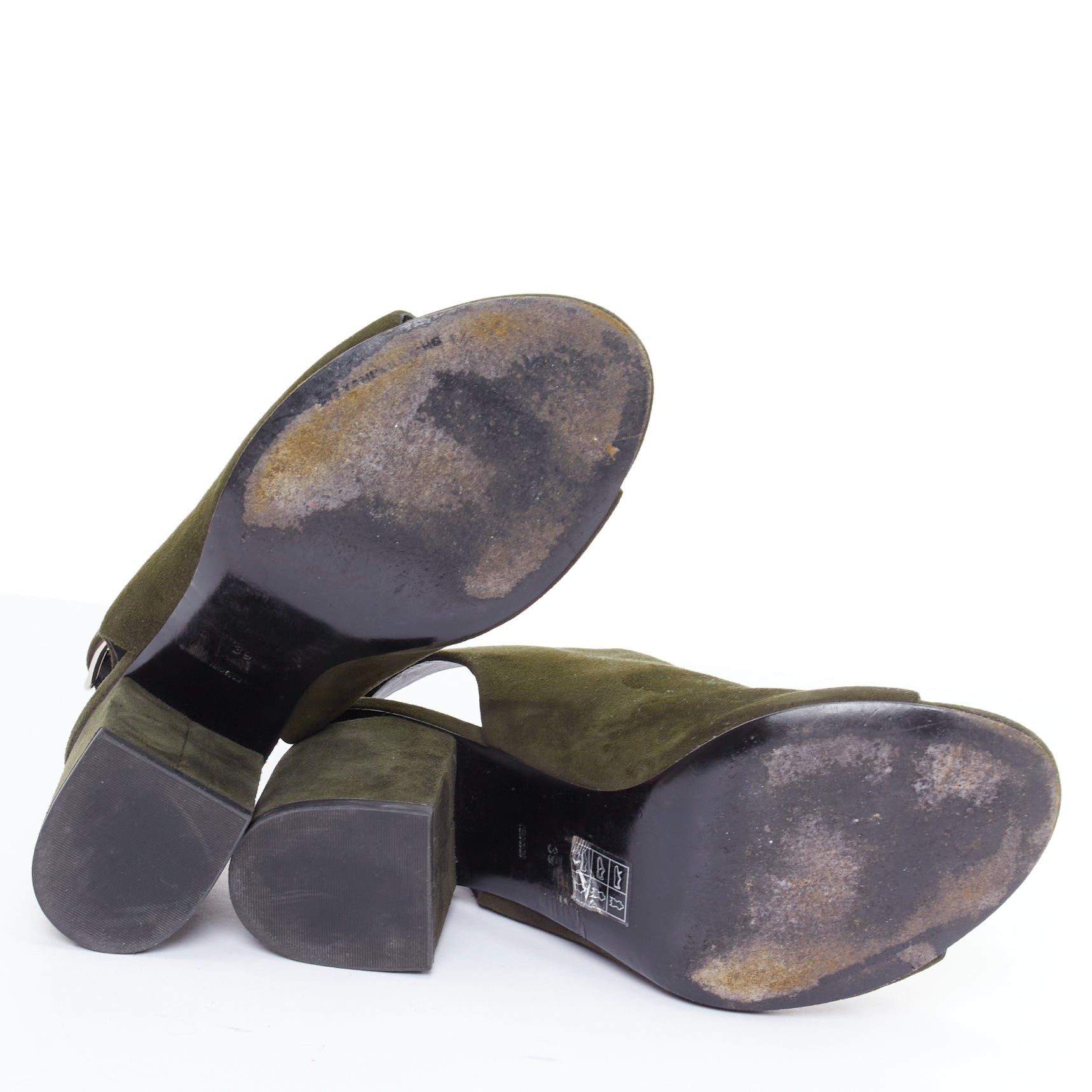 Alexander Wang ALEXANDER WANG Nadia green suede silver cut out open toe heels EU39 Size US 9 / IT 39 - 11 Thumbnail