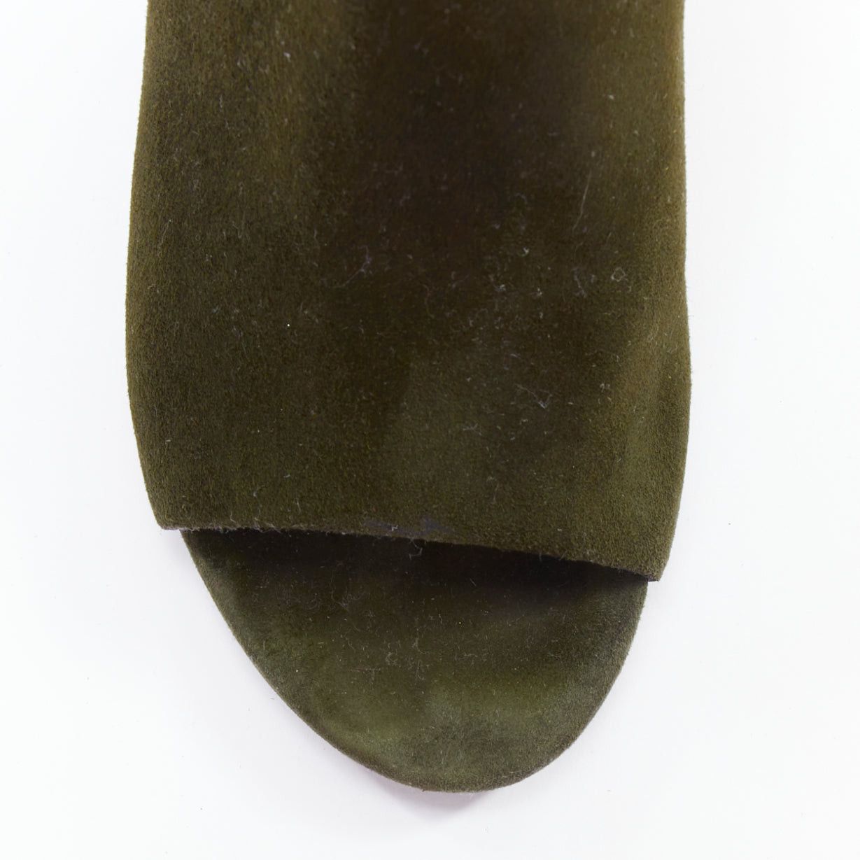 Alexander Wang ALEXANDER WANG Nadia green suede silver cut out open toe heels EU39 Size US 9 / IT 39 - 6 Thumbnail