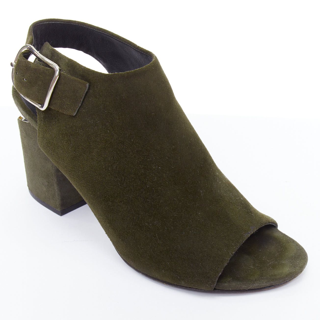 Alexander Wang ALEXANDER WANG Nadia green suede silver cut out open toe heels EU39 Size US 9 / IT 39 - 7 Thumbnail