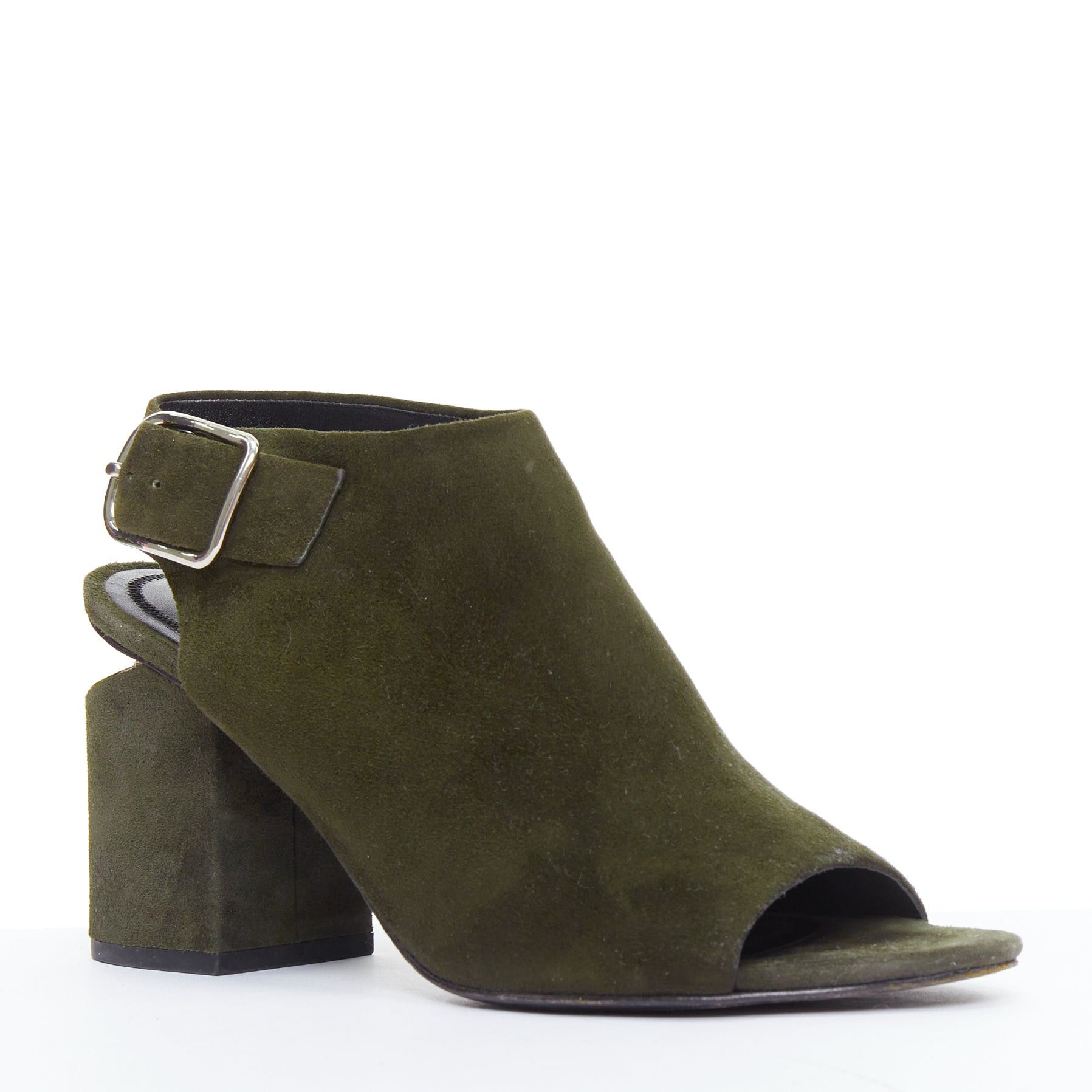 Alexander Wang ALEXANDER WANG Nadia green suede silver cut out open toe heels EU39 Size US 9 / IT 39 - 2 Thumbnail