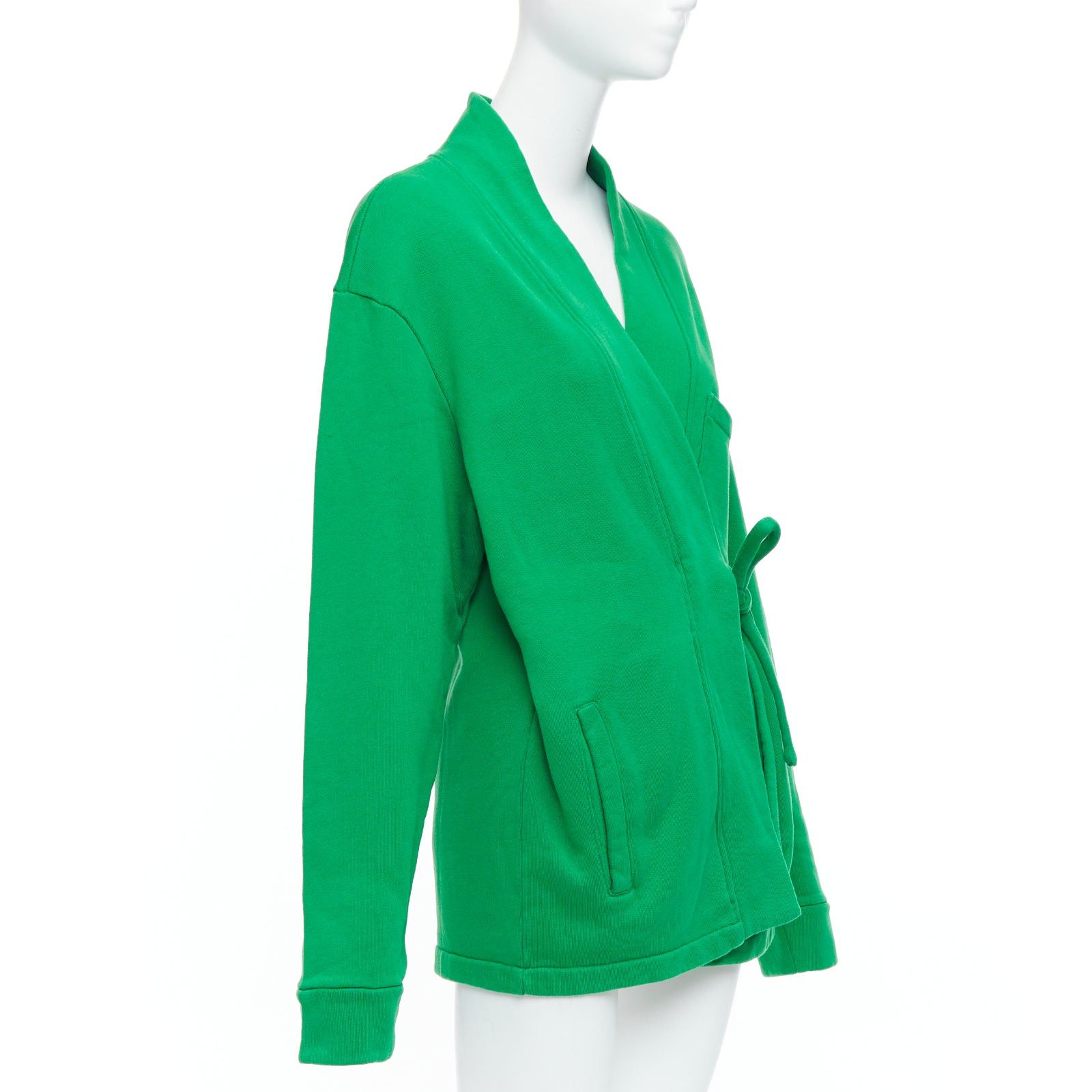 Ambush Design AMBUSH WKSP Kimono Sweatshirt green cotton black rubber logo sleeve tie jacket S Size S / US 4 / IT 40 - 3 Thumbnail