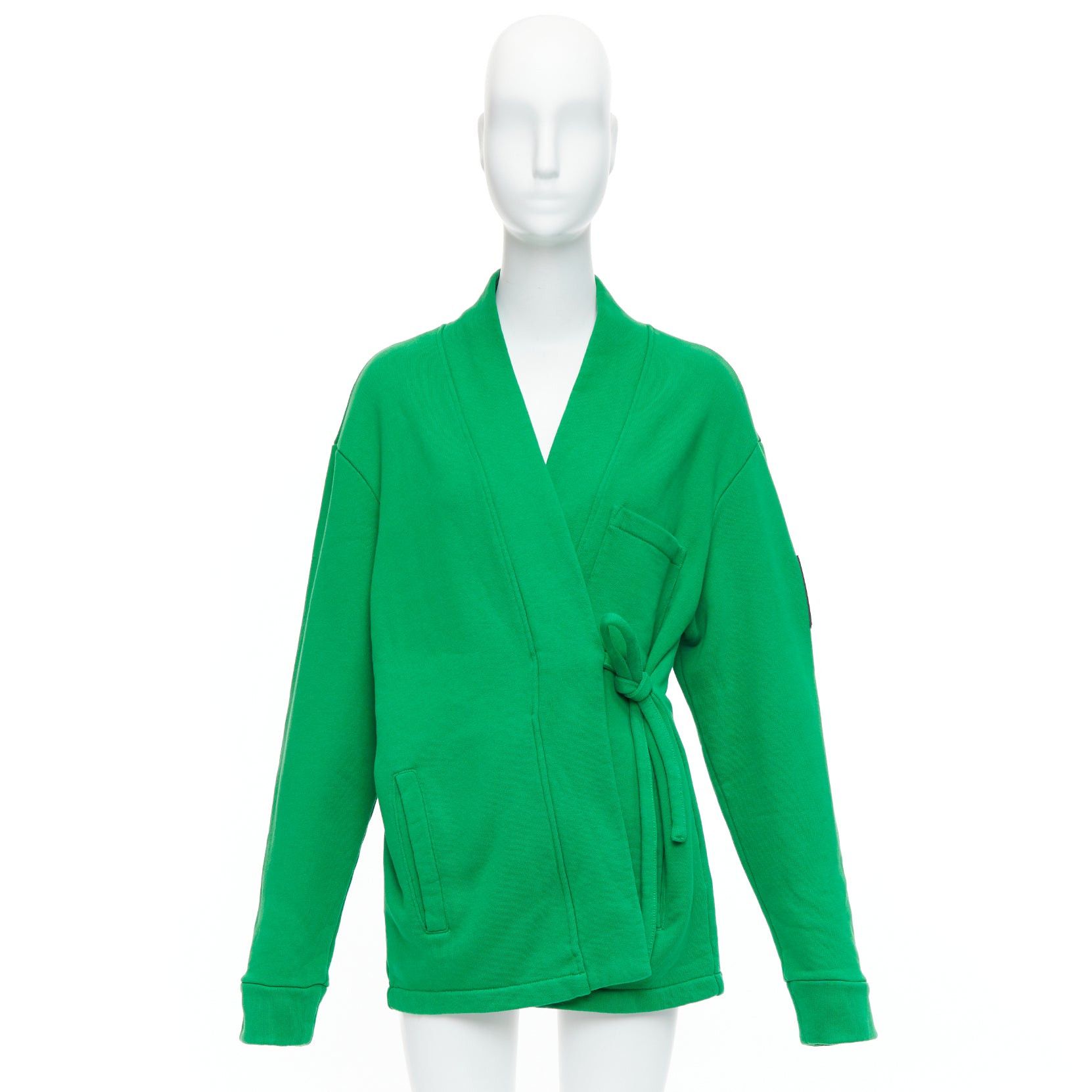 Ambush Design AMBUSH WKSP Kimono Sweatshirt green cotton black rubber logo sleeve tie jacket S Size S / US 4 / IT 40 - 9 Thumbnail