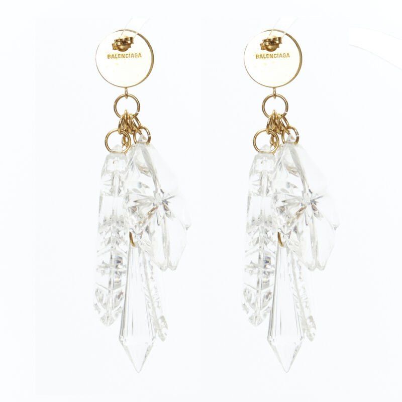 Balenciaga BALENCIAGA Demna 2018 Pic Pendant BB logo clear Chandelier earrings Size ONE SIZE - 7 Thumbnail