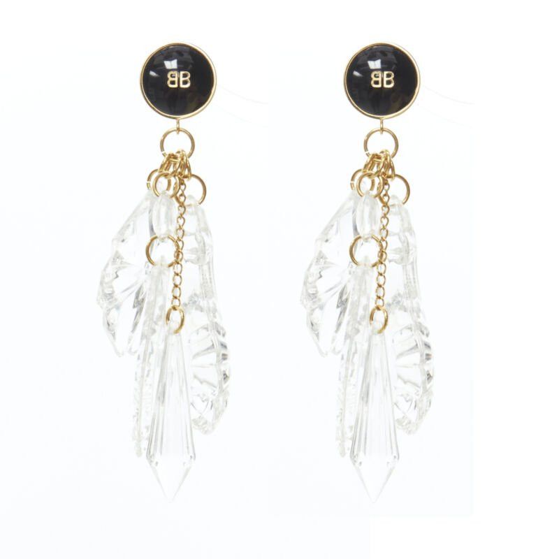 Balenciaga BALENCIAGA Demna 2018 Pic Pendant BB logo clear Chandelier earrings Size ONE SIZE - 2 Thumbnail