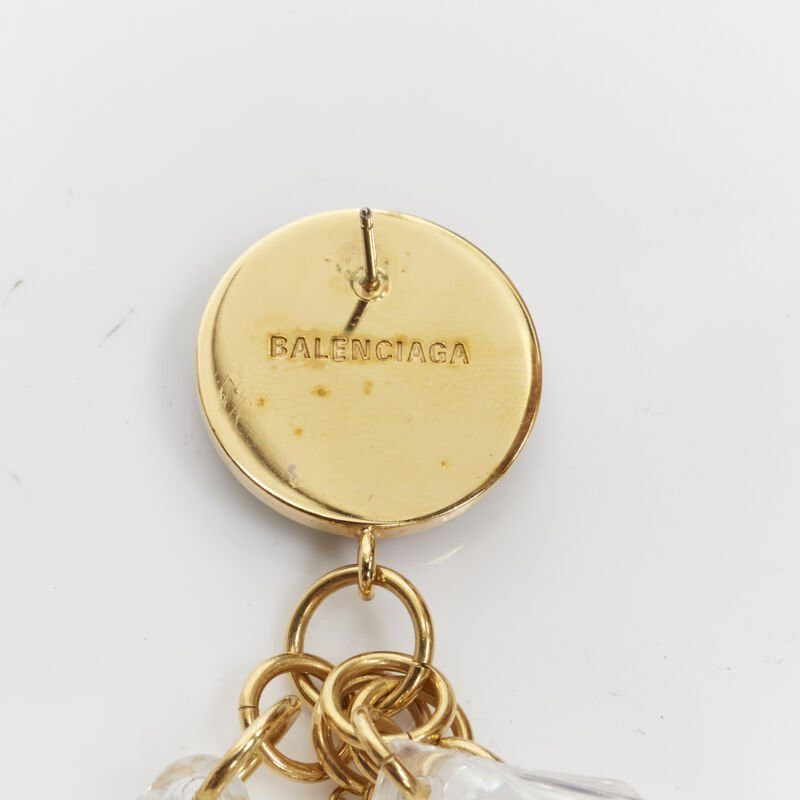 Balenciaga BALENCIAGA Demna 2018 Pic Pendant BB logo clear Chandelier earrings Size ONE SIZE - 6 Thumbnail