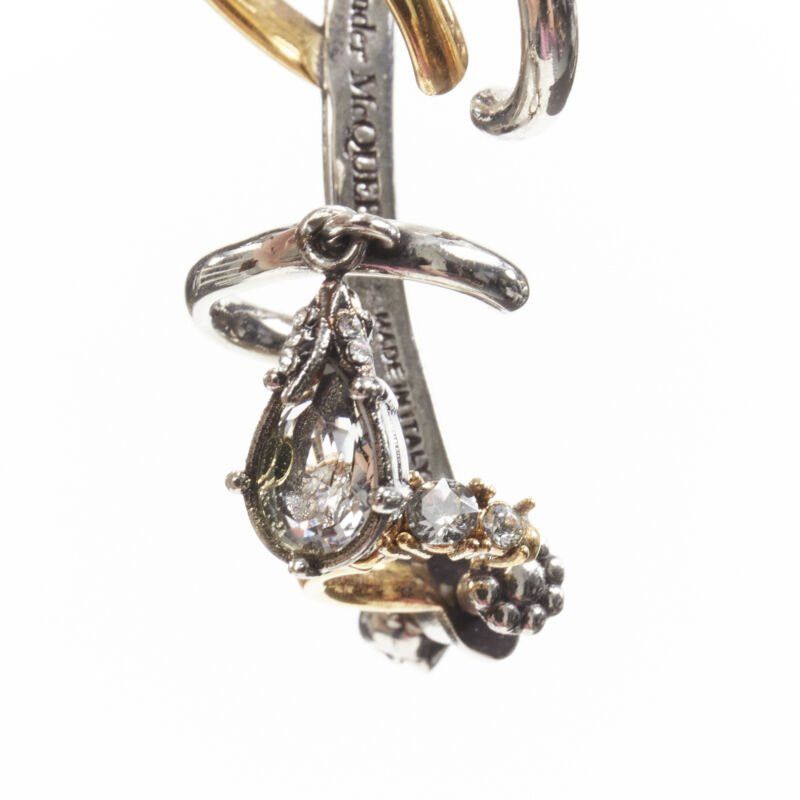 Alexander McQueen ALEXANDER MCQUEEN Runway Multi hoop gold silver crystal cuff earring Size ONE SIZE - 8 Thumbnail