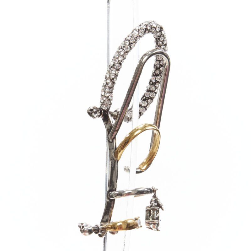 Alexander McQueen ALEXANDER MCQUEEN Runway Multi hoop gold silver crystal cuff earring Size ONE SIZE - 10 Thumbnail
