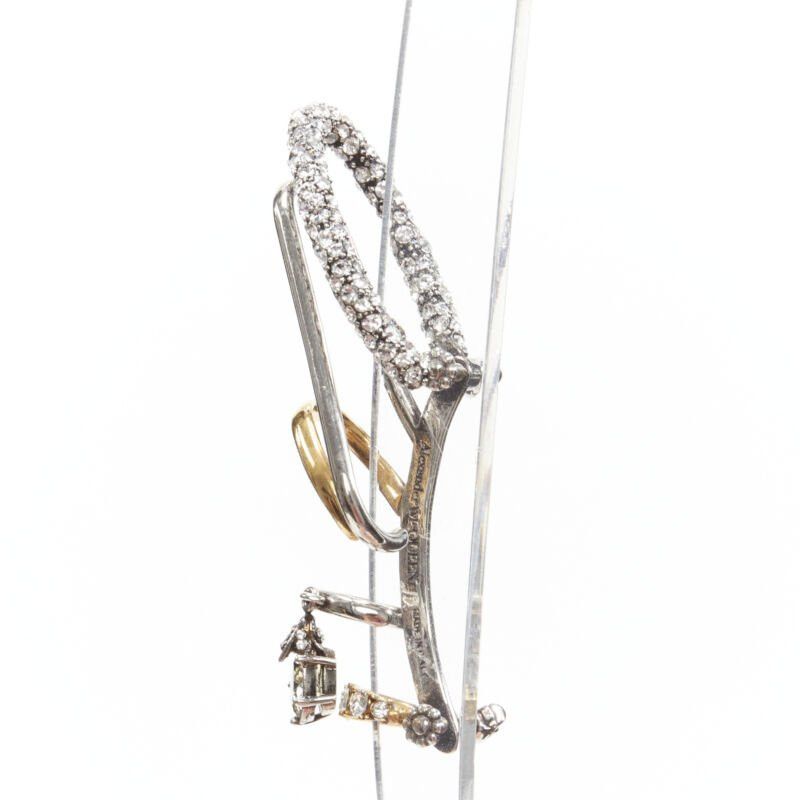 Alexander McQueen ALEXANDER MCQUEEN Runway Multi hoop gold silver crystal cuff earring Size ONE SIZE - 7 Thumbnail