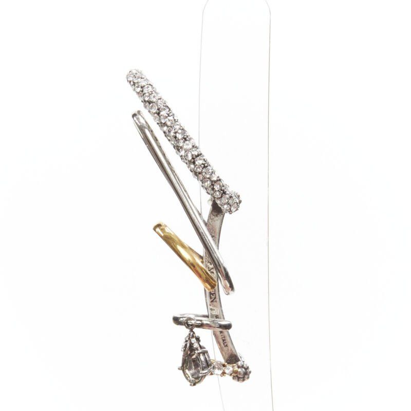 Alexander McQueen ALEXANDER MCQUEEN Runway Multi hoop gold silver crystal cuff earring Size ONE SIZE - 2 Thumbnail