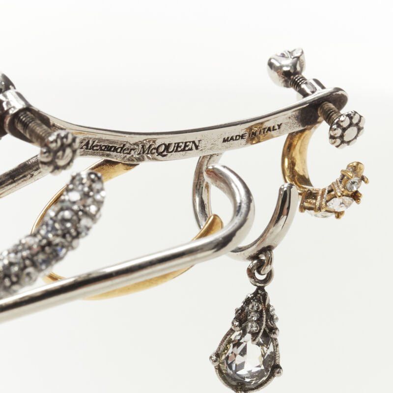 Alexander McQueen ALEXANDER MCQUEEN Runway Multi hoop gold silver crystal cuff earring Size ONE SIZE - 5 Thumbnail