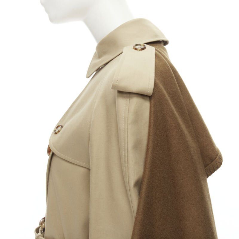 Burberry BURBERRY Tisci cashmere logo blanket beige gabardine cotton trench coat UK4 S Size XS / US 0-2 / IT 36-38 - 9 Thumbnail