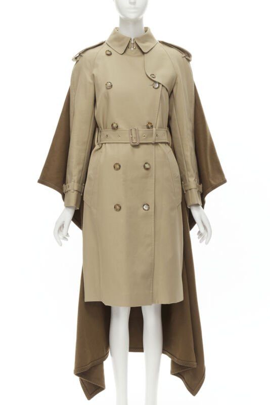 Burberry BURBERRY Tisci cashmere logo blanket beige gabardine cotton trench coat UK4 S Size XS / US 0-2 / IT 36-38 - 2 Thumbnail