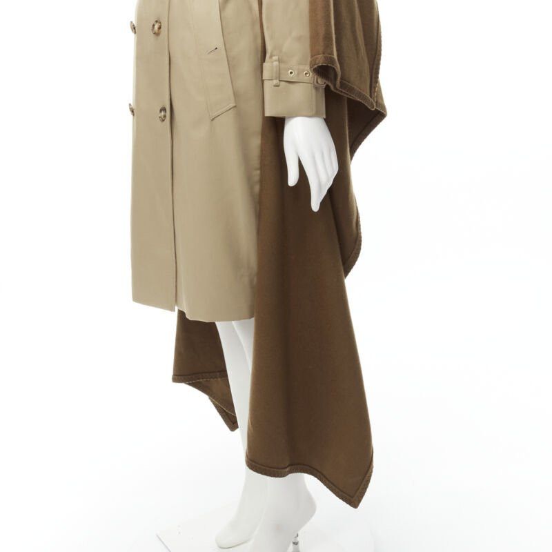 Burberry BURBERRY Tisci cashmere logo blanket beige gabardine cotton trench coat UK4 S Size XS / US 0-2 / IT 36-38 - 8 Thumbnail