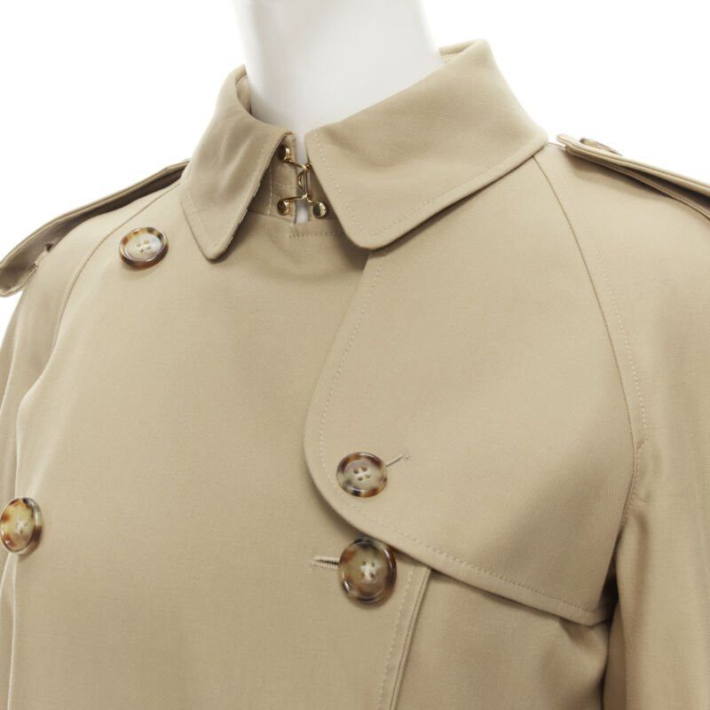 Burberry BURBERRY Tisci cashmere logo blanket beige gabardine cotton trench coat UK4 S Size XS / US 0-2 / IT 36-38 - 6 Thumbnail