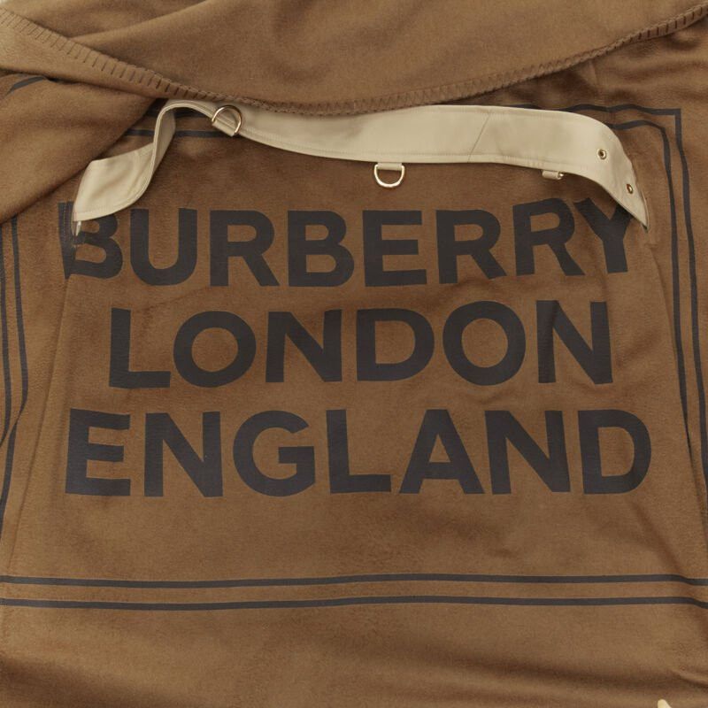 Burberry BURBERRY Tisci cashmere logo blanket beige gabardine cotton trench coat UK4 S Size XS / US 0-2 / IT 36-38 - 11 Thumbnail