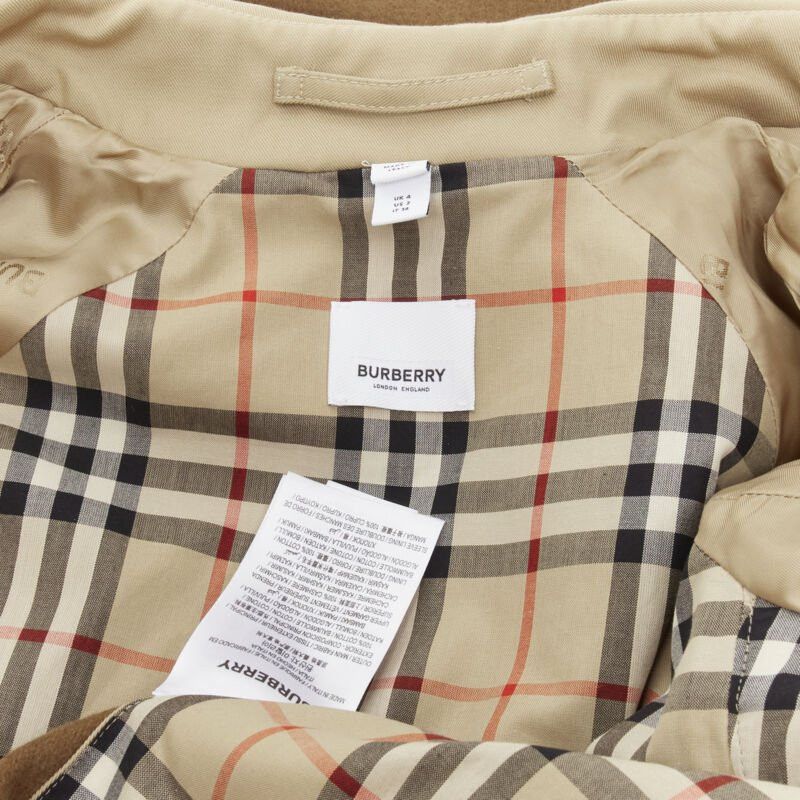 Burberry BURBERRY Tisci cashmere logo blanket beige gabardine cotton trench coat UK4 S Size XS / US 0-2 / IT 36-38 - 12 Thumbnail