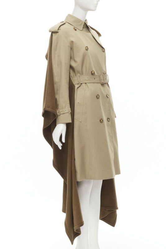 Burberry BURBERRY Tisci cashmere logo blanket beige gabardine cotton trench coat UK4 S Size XS / US 0-2 / IT 36-38 - 3 Thumbnail