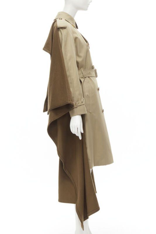 Burberry BURBERRY Tisci cashmere logo blanket beige gabardine cotton trench coat UK4 S Size XS / US 0-2 / IT 36-38 - 4 Thumbnail