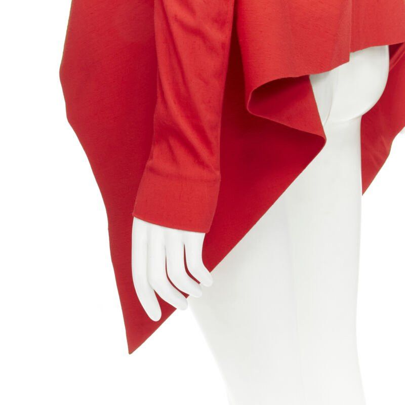 Gareth Pugh new GARTEH PUGH red shoulder padded draped hem belted jacket IT38 XS Size XS / US 0-2 / IT 36-38 - 8 Thumbnail