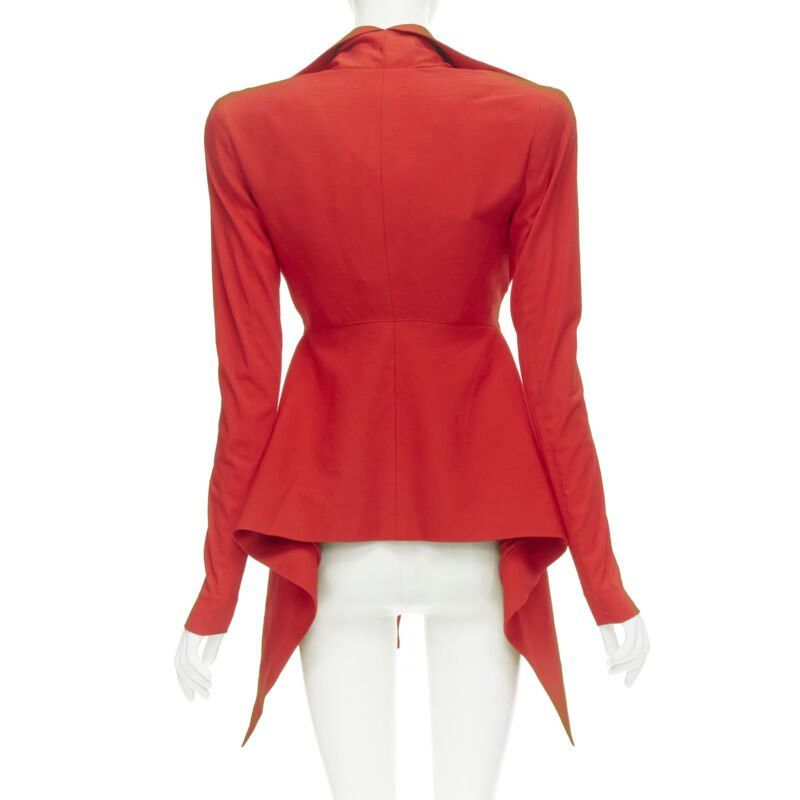 Gareth Pugh new GARTEH PUGH red shoulder padded draped hem belted jacket IT38 XS Size XS / US 0-2 / IT 36-38 - 5 Thumbnail